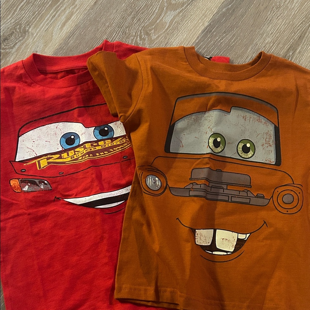 Kids Cars Character T-Shirts - Red and Orange